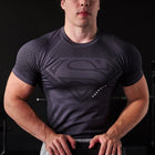 4117 - Superman Compression Tees - Sculpted fit, premium patterns, and detailed paneling, designed for performance and superhero-inspired style in Charcoal.