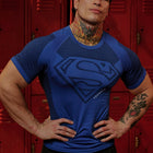 4117 - Superman Compression Tees - Sculpted fit, premium patterns, and detailed paneling, designed for performance and superhero-inspired style in Blue.