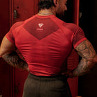 4117 - Superman Compression Tees - Sculpted fit, premium patterns, and detailed paneling, designed for performance and superhero-inspired style in Red.